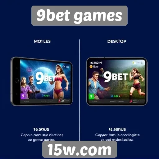 Comparação entre a versão mobile e desktop do 9bet games